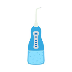 vector illustration of cartoon oral irrigator isolated on white