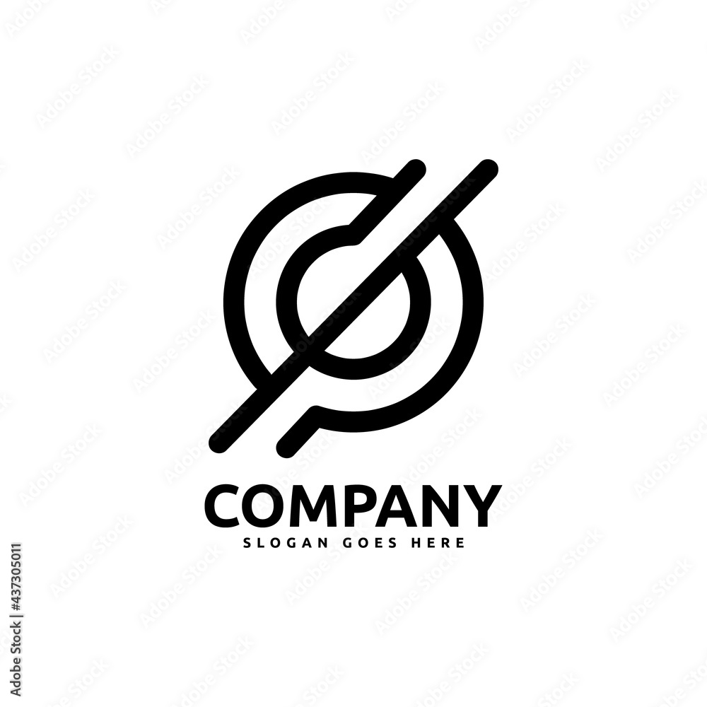 Poster abstract linear logo design template isolated on white background