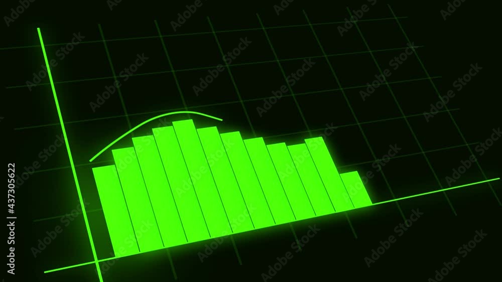 Poster modern abstract green graph growth financial 4k backdrop design. new data representation style graph