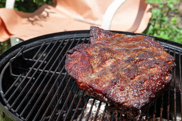 Brisket on grill