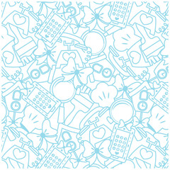 Cute doodle seamless pattern. Vector illustration for notebook cover, wrapping paper and other printing works.