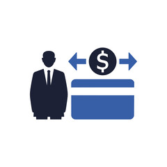 Money Transaction Icon - Credit Card Sign Symbol