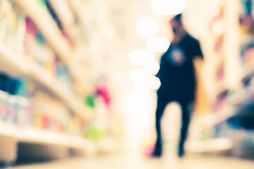 abstract lone shopper at department store