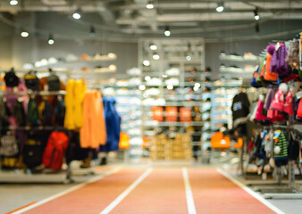 the sportswear store, abstract blur