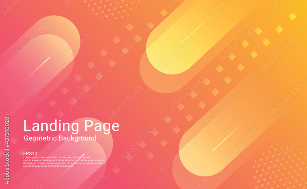 Poster abstract orange gradient wavy geometric technology background modern with colorful style gradient co