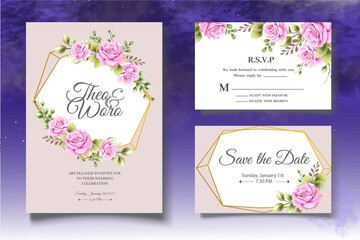 Beautiful Floral Wedding Card Theme