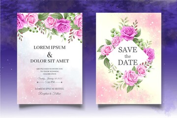 Beautiful Floral Wedding Card Theme