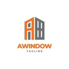 A window logo design vector template