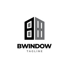 B window logo design vector template