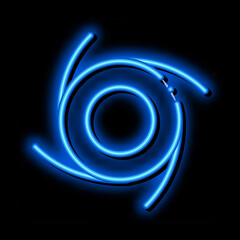 Cyclone Tornado neon light sign vector. Glowing bright icon Cyclone Tornado isometric sign. transparent symbol illustration