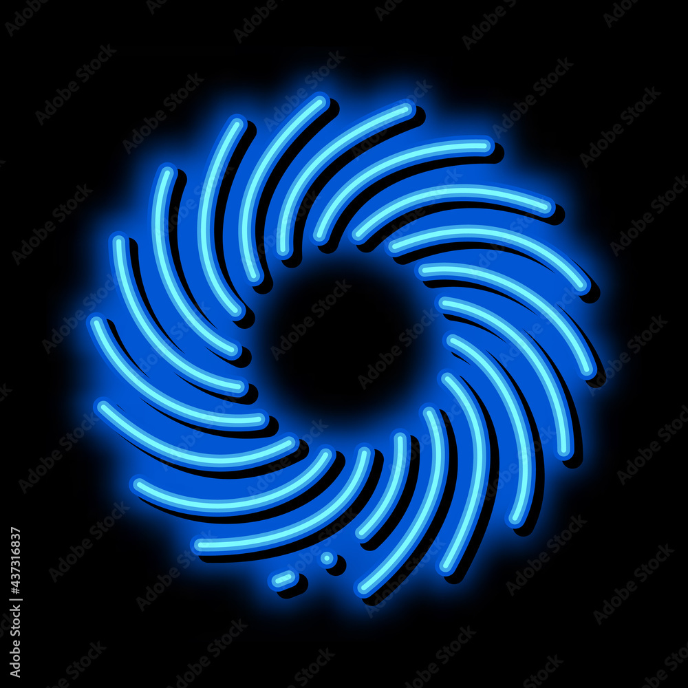 Canvas Prints Tornado Wind neon light sign vector. Glowing bright icon Tornado Wind isometric sign. transparent symbol illustration