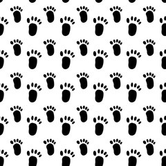 seamless pattern background of black footprint