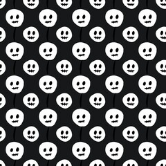 seamless pattern background of cute face cartoon