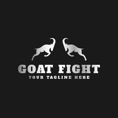 silver goat fight logo design is good for logo template