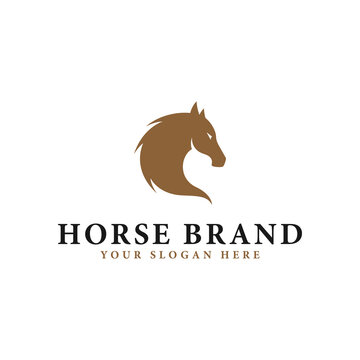 horse head  logo design suitable for logo template