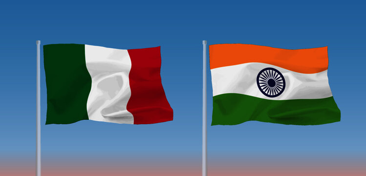 インドとイタリアの国旗