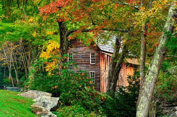 West Virginia Grist Mill in full autumn colors