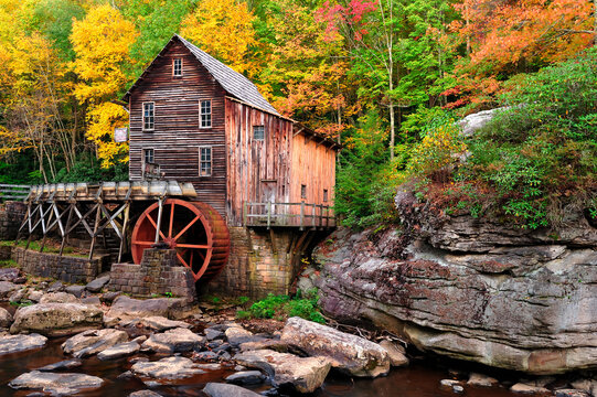 West Virginia Grist Mill in full autumn colors