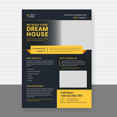 Construction and renovation flyer design template, 100% Editable