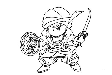 ＲＰＧの中東風戦士、塗り絵