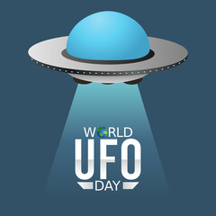 vector graphic of world ufo day good for world ufo day celebration. flat design. flyer design.flat illustration. © Jayadiudara