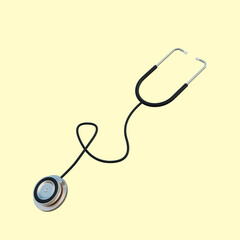 3d illustration simple icon stetoskop
