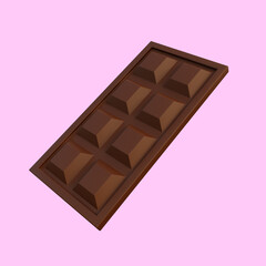 3d illustration simple food icon chocolate