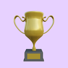3d illustration simple object trophy