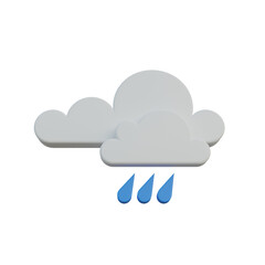 3d illustration weather icon rainy