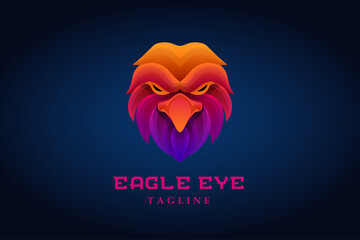 colorful eagle head gradient logo