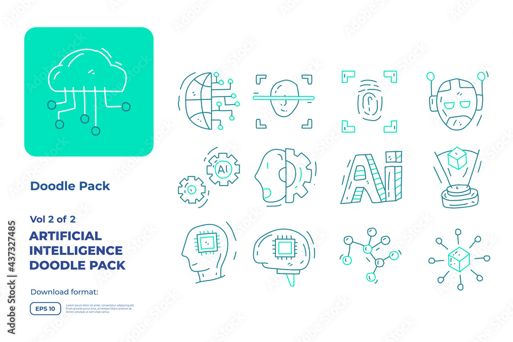 Poster artificial intelligence ai concept with circuit board data and brains chip for engineering, developm