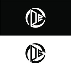 Creative, simple and elegant Initial letter DE circle triangle logo template in flat design monogram illustration