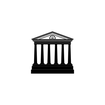 Pillar Columns Government Historical Building with Line Art Style Logo Design Inspiration