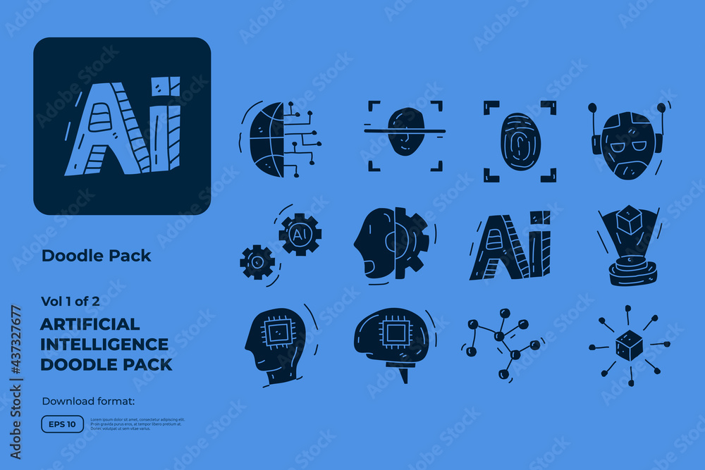 Poster artificial intelligence ai concept with circuit board data and brains chip for engineering, developm