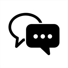 Message service icon. Vector and glyph