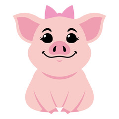 Vector Cute Female Piglet Illustration