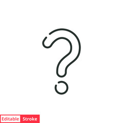 Question mark line icon. Simple outline style. Sign, pictogram, web, faq, help, graphic design, ask, label, support concept. Vector illustration isolated on white background. Editable stroke EPS 10.