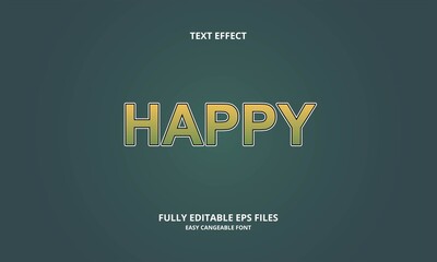 happy style editable text effect