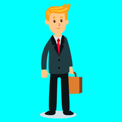 vector businessman holding bag