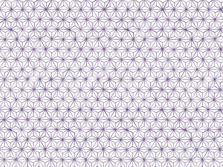 麻の葉　文様　色鉛筆手描き（紫）