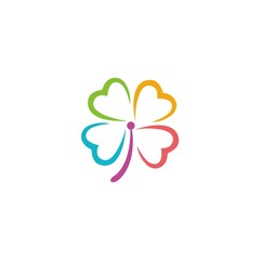 clover flower love and dental abstract design