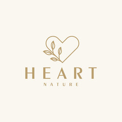 heart nature beautiful concept vector logo design