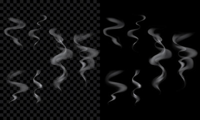 Vector smoke. With transparent effect, can apply on food, drinks, cigarette, etc.