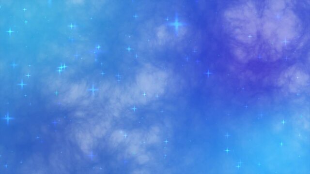 ループする舞い上がるパーティクルの背景アニメーション。夜空に星がきらめくイメージ。