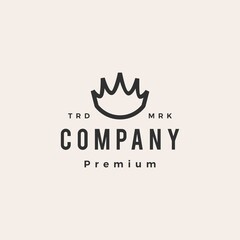 king crown hipster vintage logo vector icon illustration