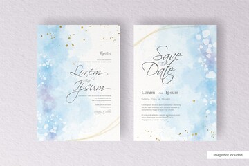 Colorful watercolor wedding invitation splash with abstract dynamic fluid