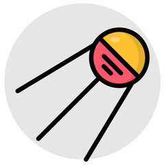 A flat design, icon of space sputnik