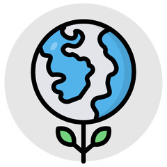 A flat design, icon of eco planet