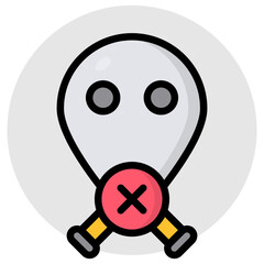 A flat design, icon of oxygen mask