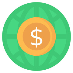 A flat design, icon of global economy 